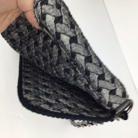 Talbots small bag in basket weave silver & black - Picture 4 of 9